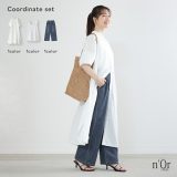 【送料無料】『バンドカラーシャツワンピース×ワイドストレートデニムコーデ3点SET』[3点コーデセット 2024 レディース ワンピース シャツワンピース インナー タンクトップ ボトムス]※返品・交換不可※【メール便不可】【30】