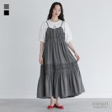 ワンピース レディース ドレス キャミソールワンピース ロングワンピース フリル レイヤード 重ね着 シャカシャカ キャミワンピ マキシワンピース ノースリーブ ロング丈 春 夏 秋 冬 オシャレウォーカー【メール便不可】【30】