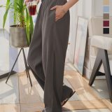 ≪8/5 新発売!!2490円 送料無料≫ ワイドパンツ ボトムス レディース [M4264] ズボン ゆったり らくちん リラックス ウエストゴム 低身長 高身長 きれいめ 20代 30代 40代 ラクチン 楽ちん ストレート キレイめ オフィス 家着 部屋着 旅行 飛行機 移動着 ママ【送料無料】