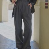 ≪’25AW先行受注★10%OFF×P10倍≫ ワイドパンツ パンツ [M4278] レディース 20代 30代 40代 ボトム パンツ ロング丈 ワイド タック ズボン タックパンツ ストレート フェイクウール 秋ボトム 冬ボトム 低身長 フリー グレー 小柄 あったか【送料無料】