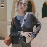 ≪’25AW先行受注★10%OFF×P10倍≫ ニットカーディガン レディース 秋 [N1212] トップス カーディガン ニットカーデ ニット カーデ 羽織り 透かし編み シアーニット シアーカーディガン シアー モヘアタッチ モヘアニット 透け感 薄手 重ね着【送料無料】