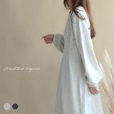 NOAHL｜裏毛 ワンピース タックワンピース レディース リラックス 長袖 スウェット ロングワンピース 裏起毛 オートミール グレー ブラック 231023