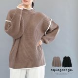 バイカラーモックネックニットトップス レディース春 冬 バイカラー モックネック ニット トップス バイカラーニット チクチクしない バイカラーニットレディース ステッチニット ハイネック モックネックニット ニットプルオーバー ニットトップス 楽天ROOM